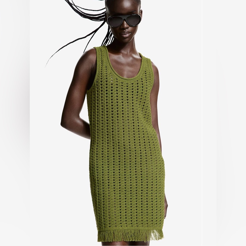 NWT RECYCLED POLYESTER & COTTON CROCHET DRESS